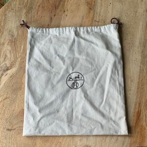 Hermes White and Purple Dust Bag